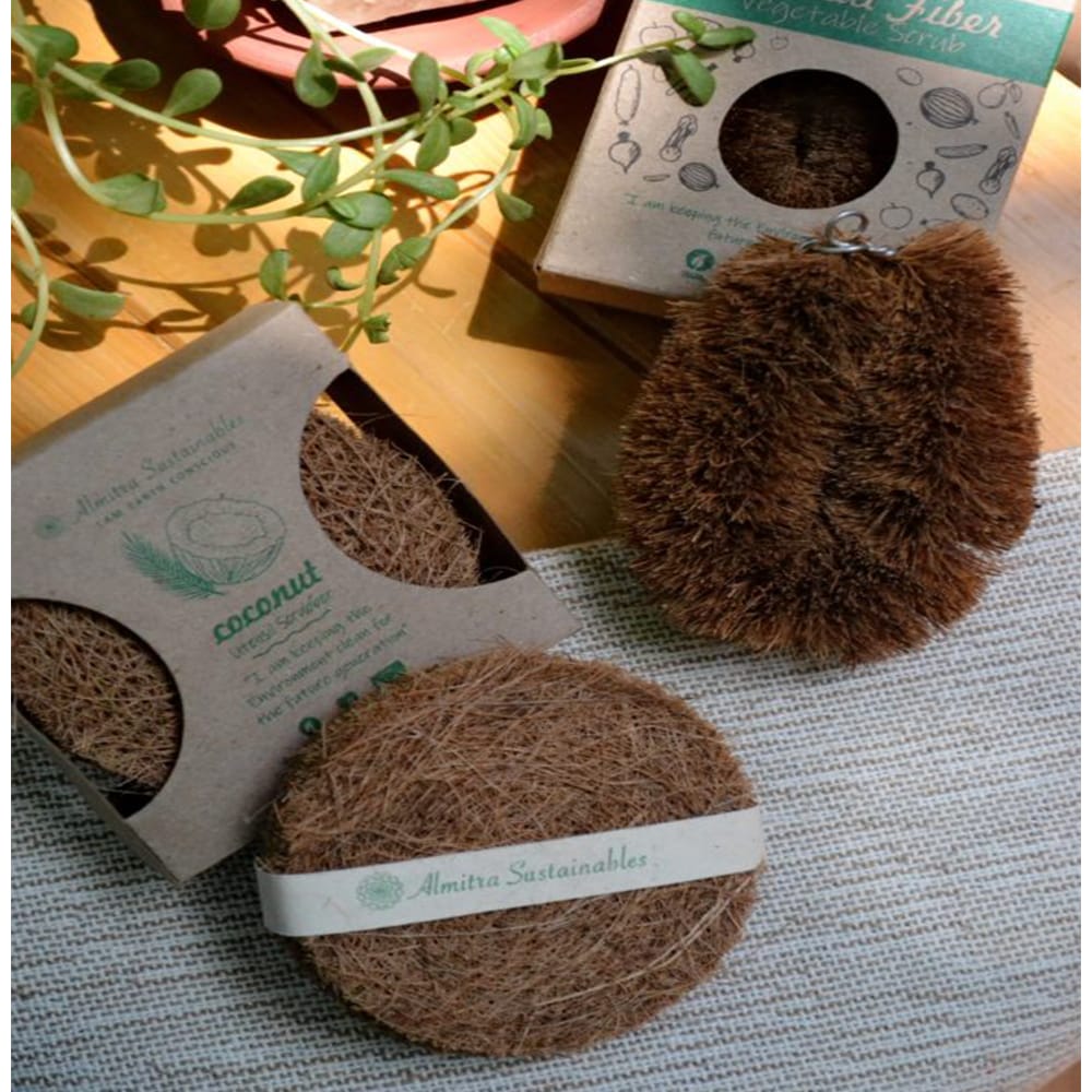 Coconut Fiber Coir Scrub & Vegetable Cleaner